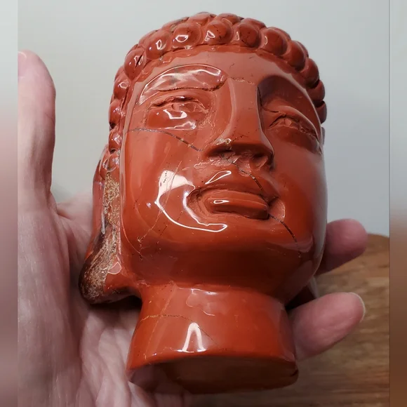 3.3 lbs Red Jasper Crystal Buddha Head, 6 inches - Picture 15 of 15